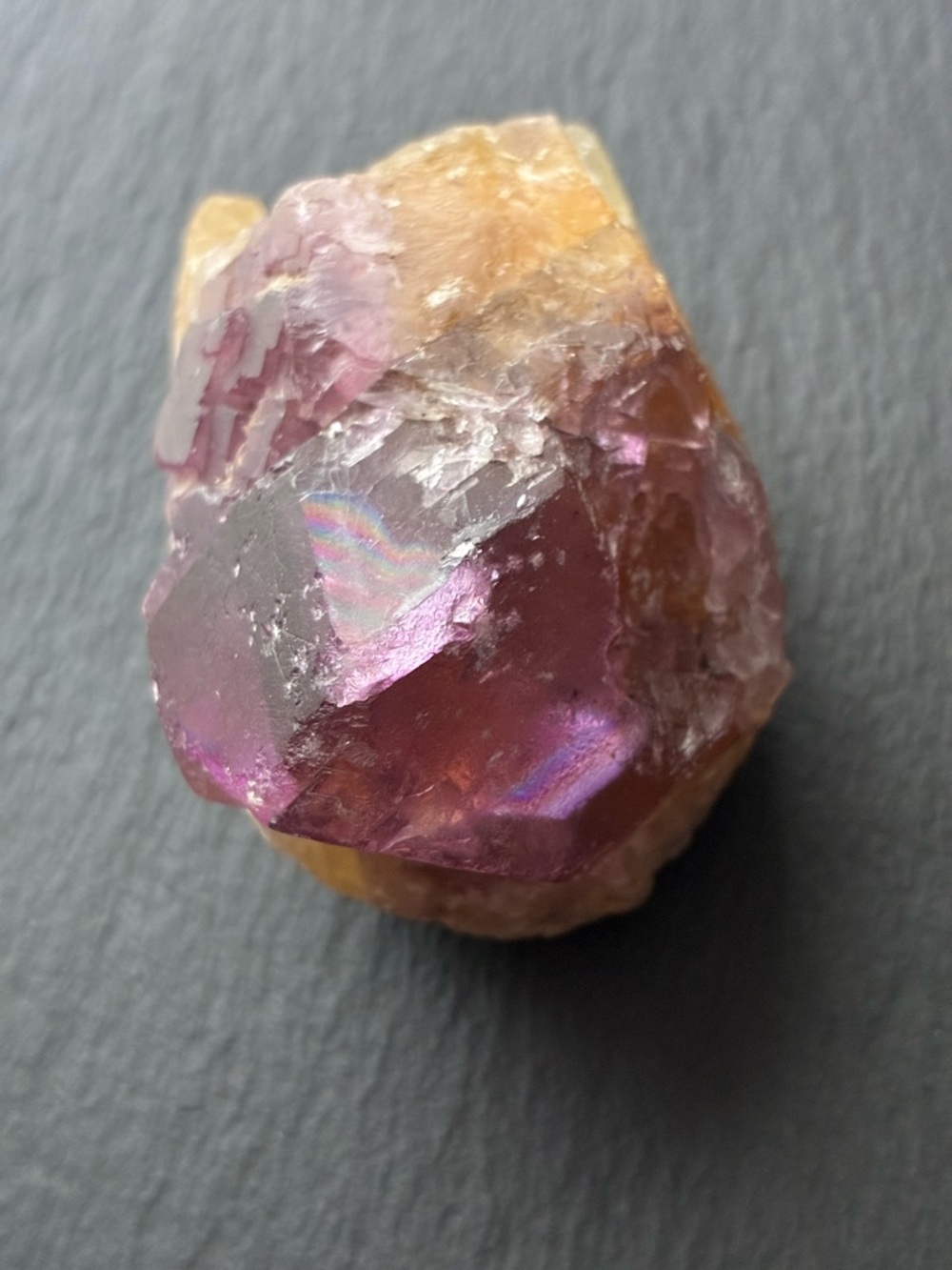 Raw Purple and Yellow Flourite Crystal Point - Picture 6 of 6